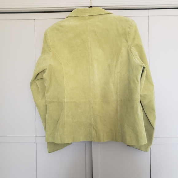Relativity 100% Suede lime green citrine blazer XL - Picture 7 of 9